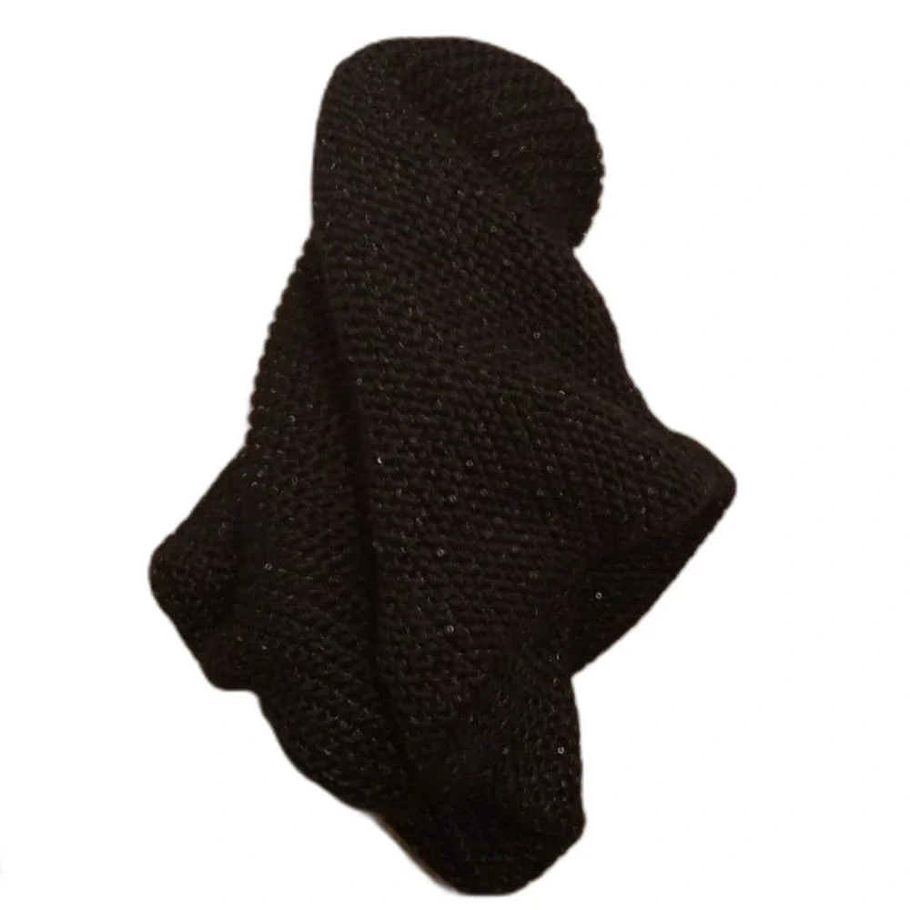 Kate Spade Black Sequin Knit Scarf Snood OS